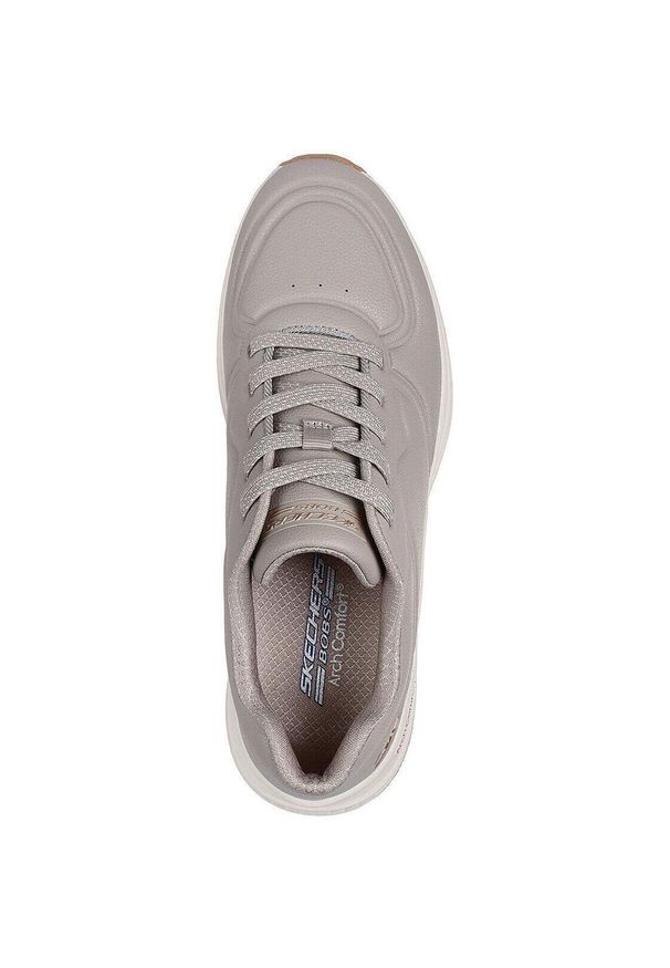 skechers - Adidasy Skechers Bobs Arch Comfort B, Kobiety. Kolor: szary. Materiał: materiał, syntetyk, tkanina