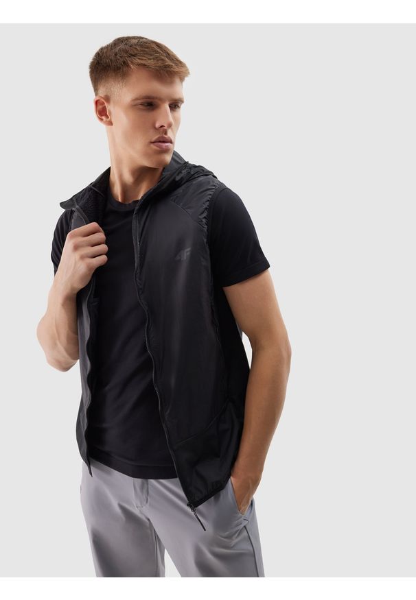 4f - 4F Bezrękawnik puchowy trekkingowy z wypełnieniem PrimaLoft Active męski - szary XL. Kolor: szary. Materiał: puch. Długość rękawa: bez rękawów. Technologia: Primaloft. Sport: wspinaczka, turystyka piesza