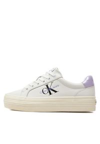 Calvin Klein Jeans Sneakersy Vulc Flatform Laceup Lth YW0YW01474 Biały. Kolor: biały. Materiał: skóra #5