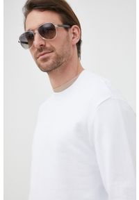Armani Exchange bluza bawełniana 3LZMAF.ZJFAZ męska kolor biały gładka. Kolor: biały. Materiał: bawełna. Wzór: gładki #2