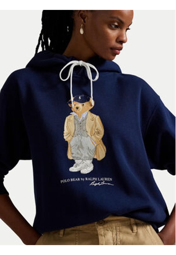 Polo Ralph Lauren Bluza 211971757001 Granatowy Relaxed Fit. Typ kołnierza: polo. Kolor: niebieski. Materiał: bawełna