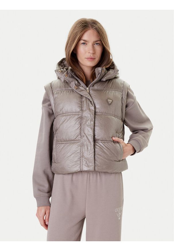 Guess Bezrękawnik W5YL11 WHDO2 Szary Regular Fit. Kolor: szary. Materiał: syntetyk. Długość rękawa: bez rękawów