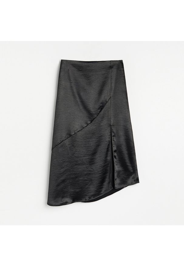 Reserved - Spódnica z rozcięciem - Czarny. Kolor: czarny