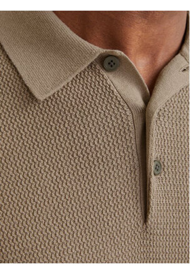 Jack & Jones - Jack&Jones Polo Cooper 12271483 Beżowy Regular Fit. Typ kołnierza: polo. Kolor: beżowy. Materiał: bawełna