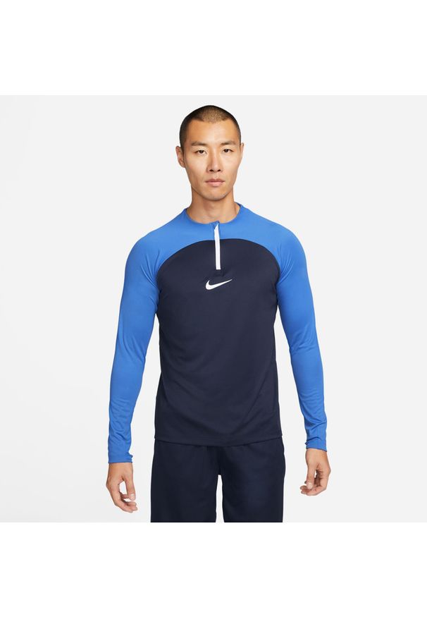 Bluza treningowa męska Nike Drifit Academy. Kolor: czarny, niebieski, wielokolorowy. Sport: piłka nożna