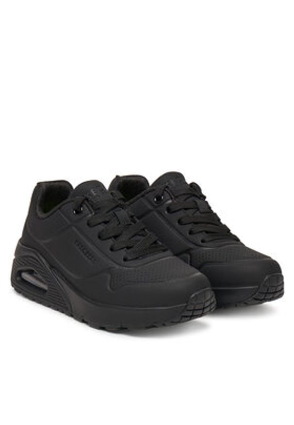 skechers - Skechers Sneakersy 403674L/BBK Czarny. Kolor: czarny. Materiał: skóra