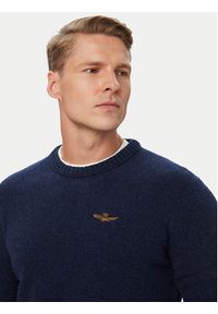 Aeronautica Militare Sweter 262MA1645UL00924 Granatowy Regular Fit. Kolor: niebieski. Materiał: wełna #2