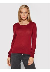Vero Moda Sweter Felicity 10231475 Bordowy Regular Fit. Kolor: czerwony. Materiał: wiskoza