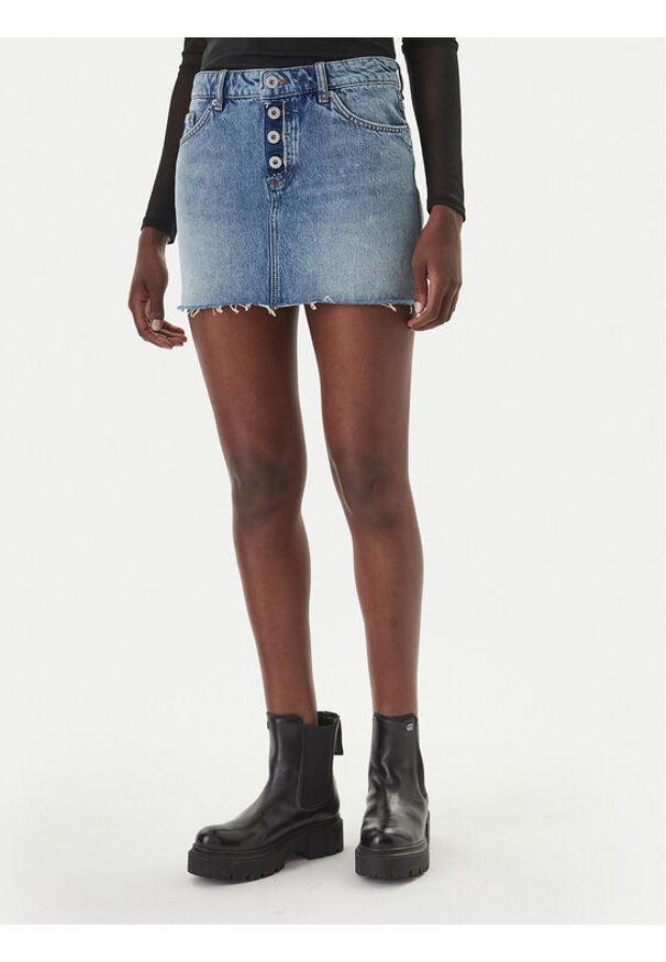 Hugo - HUGO Spódnica jeansowa Galanie 50561137 Niebieski Regular Fit. Kolor: niebieski. Materiał: bawełna