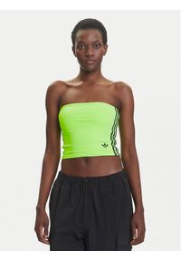 Adidas - adidas Top adicolor 3-Stripes JX7719 Zielony Slim Fit. Kolor: zielony. Materiał: syntetyk #1
