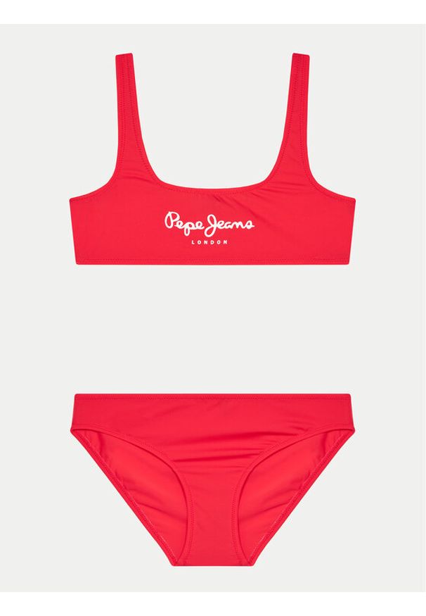 Pepe Jeans Strój kąpielowy Pepe Sc Bikini Set PGB10406 Czerwony. Kolor: czerwony. Materiał: syntetyk