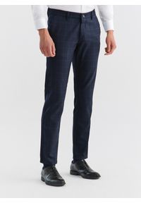 Pako Lorente - PAKO LORENTE – Granatowe spodnie męskie DORJE w delikatną kratę P000B-WX-213-G. Kolor: niebieski. Długość: długie. Styl: elegancki #2