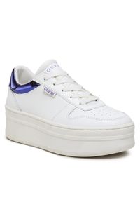 Sneakersy Guess Lifet FL7LIF LEA12 WHBLU. Kolor: biały. Materiał: skóra