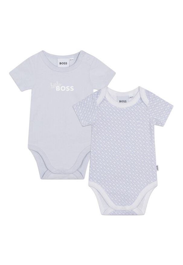 BOSS - Boss Komplet 2 par body dziecięcych J98407 Niebieski Regular Fit. Kolor: niebieski. Materiał: bawełna