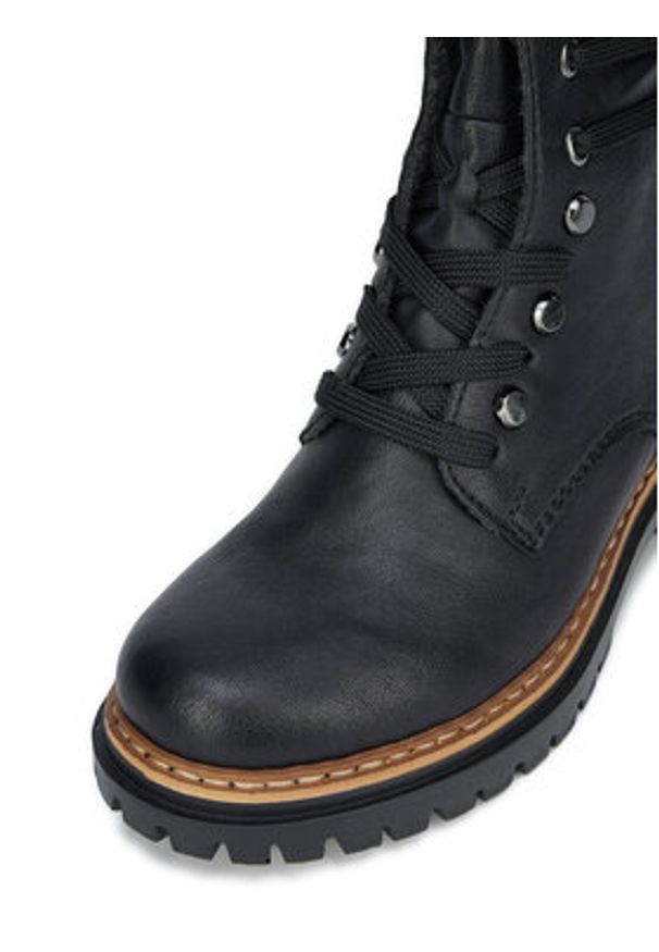 Rieker Botki 72621-00 Czarny. Kolor: czarny. Materiał: materiał, syntetyk