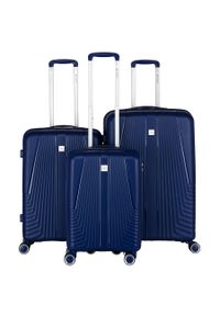 Zestaw walizek podróżnych z tworzywa ABS w granatowym kolorze Peterson PTN PP-09-SET3. Kolor: niebieski #1