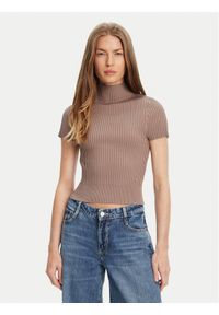 Guess Sweter W5YR04 Z0040 Brązowy Regular Fit. Kolor: brązowy. Materiał: syntetyk