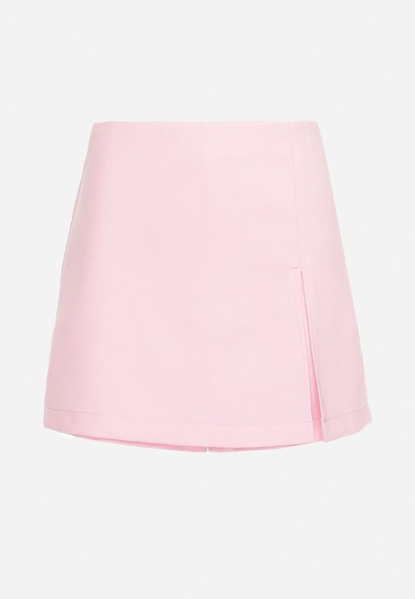 Born2be - Różowe Eleganckie Spódnico-Spodenki z Rozcięciem Jelrina. Okazja: na imprezę, na co dzień. Stan: podwyższony. Kolor: różowy. Styl: elegancki