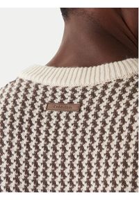 Calvin Klein Sweter LV04LD306G Beżowy Regular Fit. Kolor: beżowy. Materiał: wełna