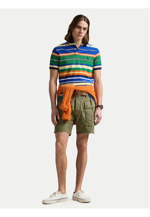 Polo Ralph Lauren Polo 710963480002 Kolorowy Custom Fit. Typ kołnierza: polo. Materiał: bawełna. Wzór: kolorowy
