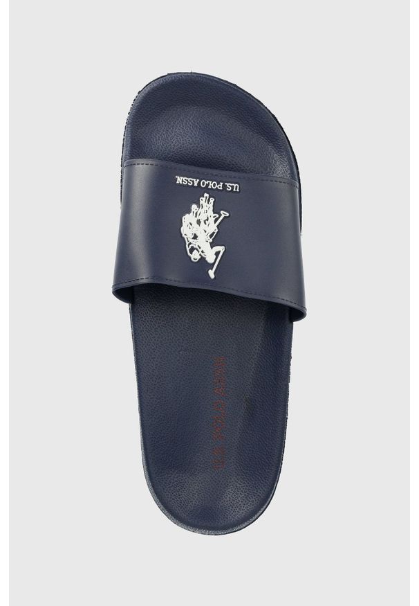 U.S. Polo Assn. klapki męskie kolor granatowy. Kolor: niebieski. Obcas: na obcasie. Wysokość obcasa: niski