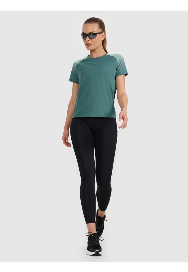 4f - 4F Legginsy do biegania szybkoschnące damskie - czarne XS. Stan: podwyższony. Kolor: czarny. Materiał: włókno. Długość: długie. Sport: fitness, bieganie
