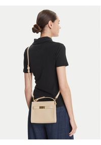 TOMMY HILFIGER - Tommy Hilfiger Torebka Heritage Mini Satchel AW0AW17405 Écru. Materiał: skórzane