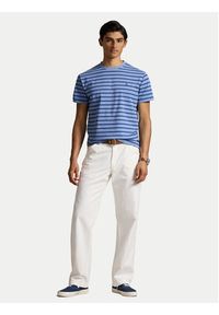 Polo Ralph Lauren T-Shirt 710938134009 Niebieski Custom Slim Fit. Typ kołnierza: polo. Kolor: niebieski. Materiał: bawełna #4