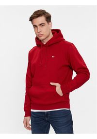 Tommy Jeans Bluza Tjm Regular Fleece Hoodie DM0DM09593 Czerwony Regular Fit. Kolor: czerwony. Materiał: bawełna