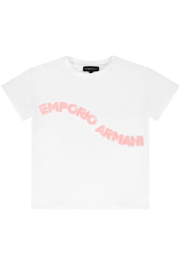 Emporio Armani T-Shirt 3H3T6F 2JQAZ 0100 Biały Regular Fit. Kolor: biały