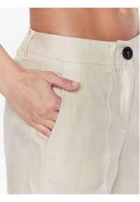 Marella Spodnie materiałowe Garbata 2331311132 Beżowy Slim Fit. Kolor: beżowy. Materiał: materiał, len