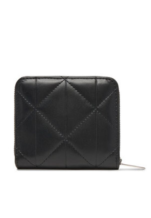 Calvin Klein Portfel Quilted Square Zip Around LV04F1121G Czarny. Kolor: czarny. Materiał: skóra