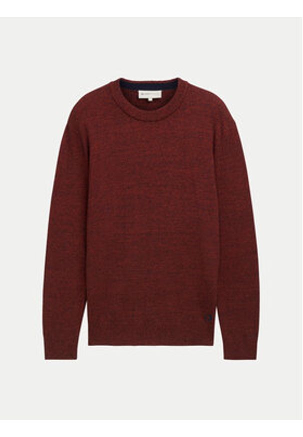 Tom Tailor Denim Sweter 1042509 Czerwony Regular Fit. Kolor: czerwony. Materiał: bawełna