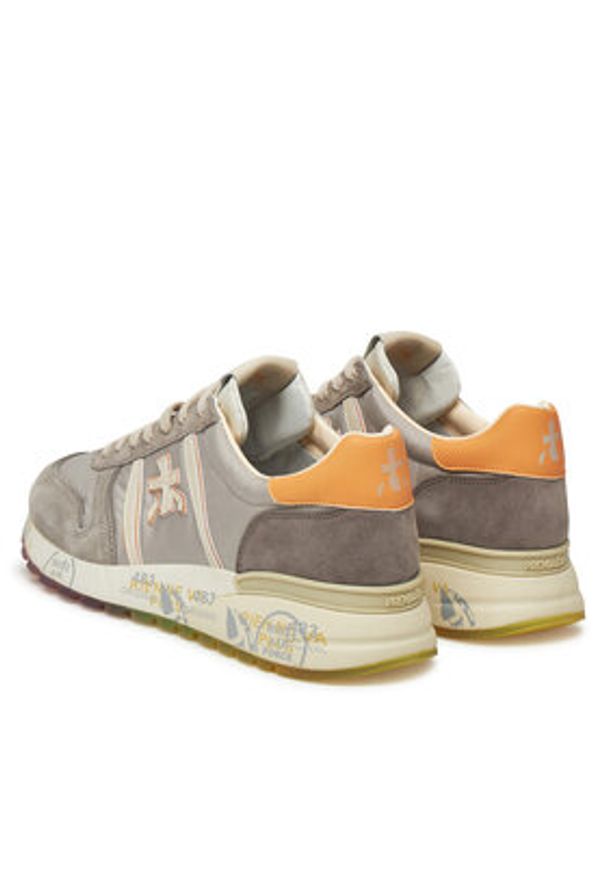 Premiata Sneakersy LANDER VAR 7202 Beżowy. Kolor: beżowy. Materiał: zamsz, skóra