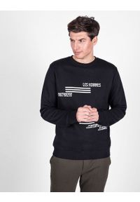 Les Hommes Bluza | LJH202-757P | Sweatshirt | Mężczyzna | Czarny. Okazja: na co dzień. Kolor: czarny. Materiał: bawełna. Wzór: nadruk. Styl: casual #3