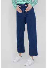 Lee jeansy WIDE LEG LONG DARK TANJA damskie high waist. Stan: podwyższony. Kolor: niebieski #1