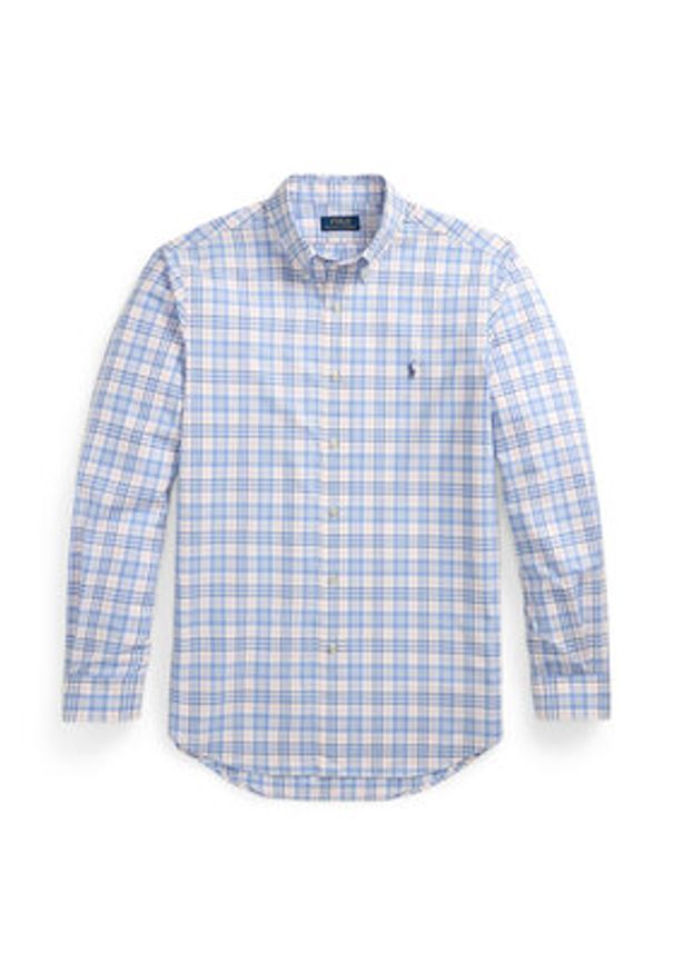 Polo Ralph Lauren Koszula 710968937001 Błękitny Custom Fit. Typ kołnierza: polo. Kolor: niebieski. Materiał: bawełna