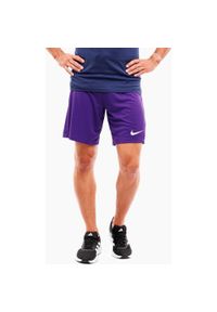 Spodenki Sportowe treningowe krótkie męskie Nike Dry Park III. Kolor: fioletowy. Długość: krótkie. Sport: piłka nożna