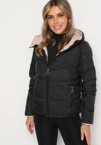 Born2be - Ciemnobeżowa Dwustronna Kurtka Pikowana Ozdobiona Sznurkami Mivvena. Okazja: na co dzień. Kolor: beżowy. Materiał: jeans. Długość rękawa: długi rękaw. Długość: długie. Wzór: aplikacja. Styl: casual #4