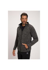 JAY-PI - Męska Bluza rozpinana z dzianiny i polaru. Kolekcja: plus size. Kolor: szary. Materiał: poliester, materiał. Sport: turystyka piesza