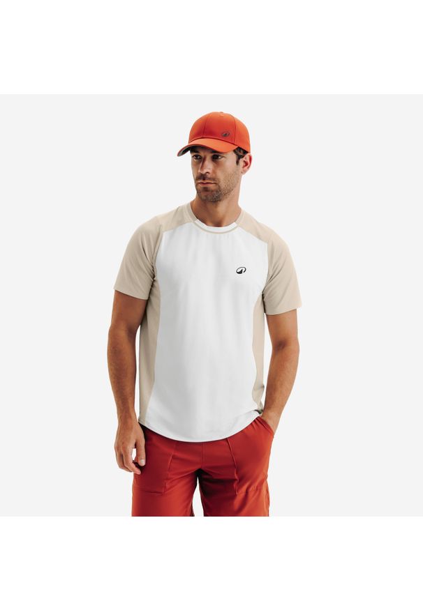 KUIKMA - Koszulka tenisowa męska Kuikma Dry. Kolor: beżowy, biały, wielokolorowy. Materiał: tkanina, poliester, elastan, materiał. Sport: tenis