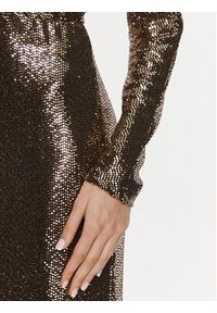 ViCOLO Sukienka wieczorowa FR0011 Brązowy Regular Fit. Kolor: brązowy. Materiał: syntetyk. Styl: wizytowy #5