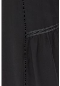 The Kooples spódnica jedwabna kolor czarny mini rozkloszowana. Kolor: czarny. Materiał: jedwab #3