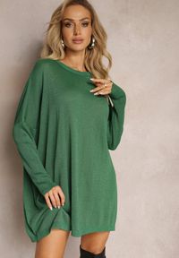 Renee - Zielony Sweter Oversize z Delikatną Złotą Nitką Felhana. Kolor: zielony. Sezon: zima