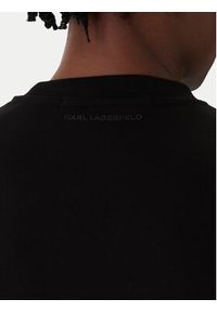 Karl Lagerfeld - KARL LAGERFELD Bluza 705027 561910 Czarny Regular Fit. Typ kołnierza: dekolt w karo. Kolor: czarny. Materiał: bawełna #5