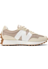 Buty męskie New Balance MS327MT – beżowe. Okazja: na co dzień. Kolor: beżowy. Materiał: guma, zamsz, materiał, skóra. Szerokość cholewki: normalna #1