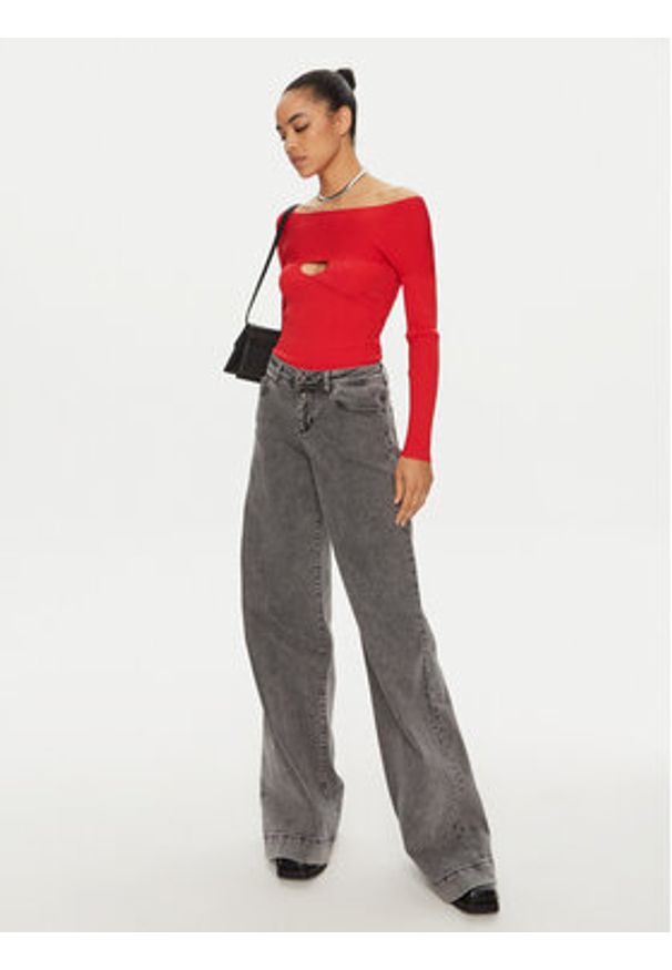 Pinko - PINKO Sweter Amaranto 102799 A170 Czerwony Slim Fit. Kolor: czerwony. Materiał: syntetyk