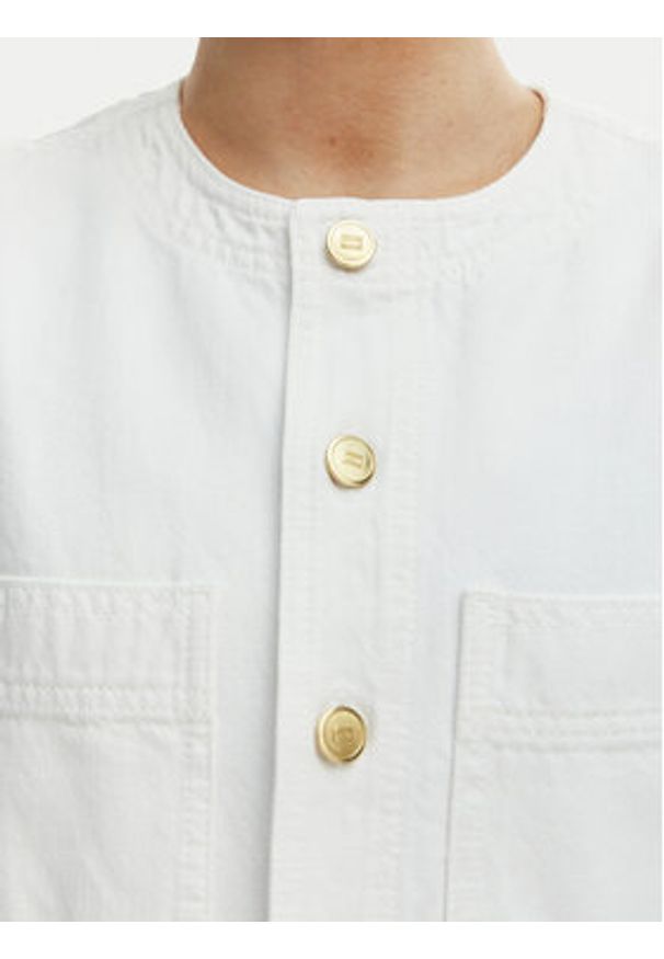 TOMMY HILFIGER - Tommy Hilfiger Sukienka codzienna WW0WW48584 Biały Regular Fit. Okazja: na co dzień. Kolor: biały. Materiał: bawełna. Typ sukienki: proste. Styl: casual