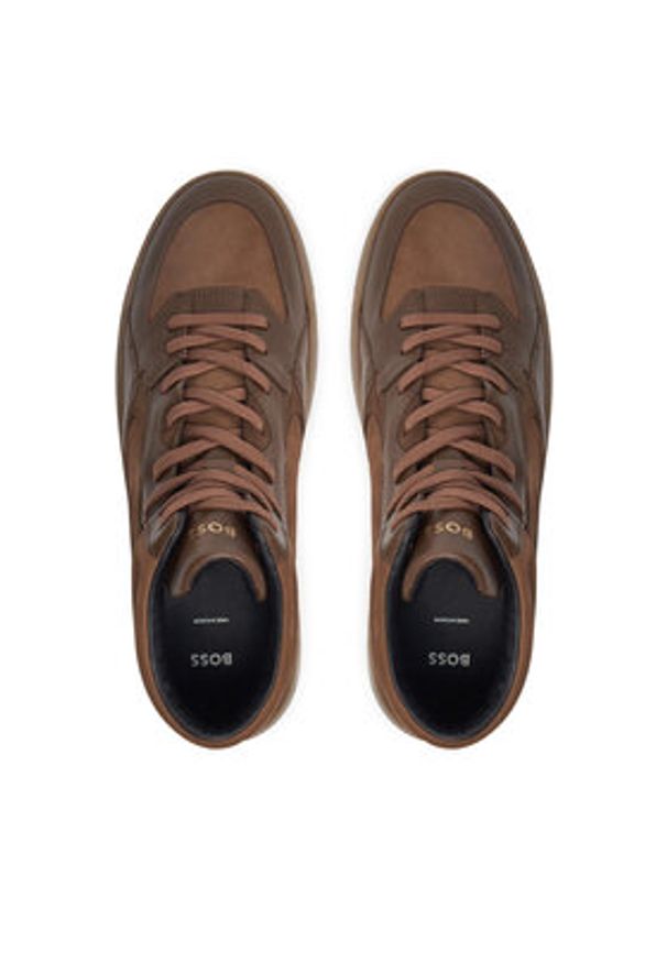 BOSS Sneakersy Baltimore 50529517 Brązowy. Kolor: brązowy. Materiał: skóra