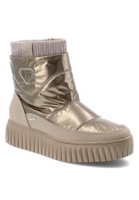 Beżowe Śniegowce Marco Tozzi Modne Buty Damskie. Kolor: beżowy. Szerokość cholewki: normalna. Sezon: zima. Styl: elegancki